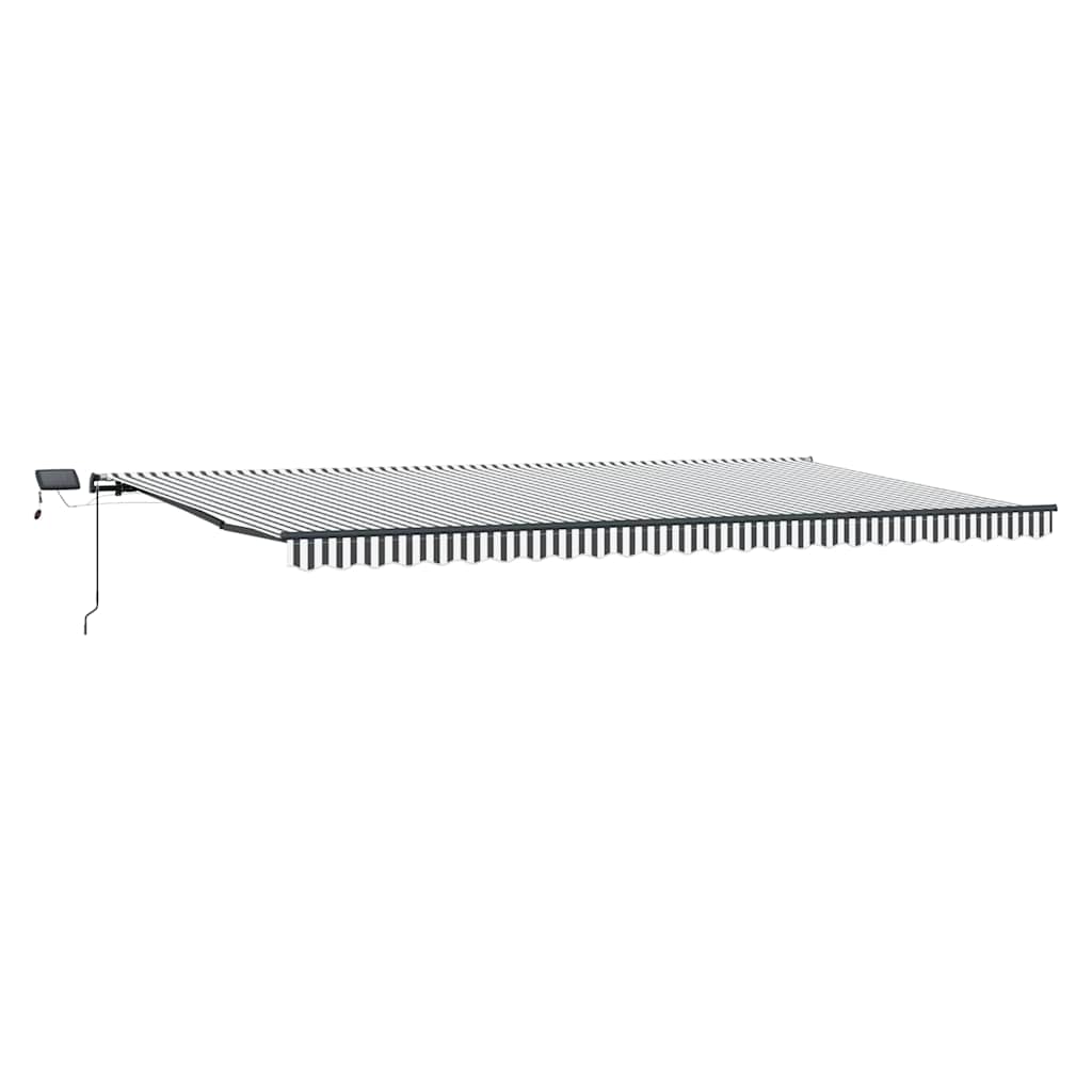 Tenda Retrattile Manuale con LED Antracite e Bianco 600x300 cm