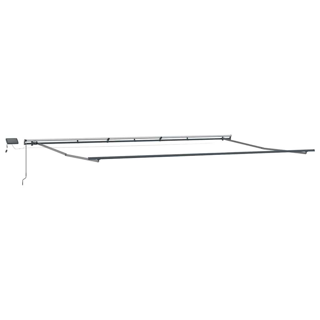 Tenda Retrattile Manuale con LED Antracite e Bianco 600x300 cm