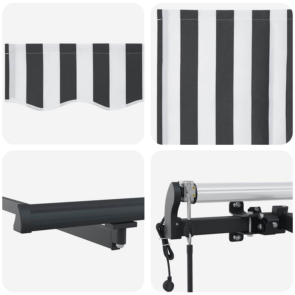 Tenda Retrattile Automatica Antracite e Bianco 600x300 cm