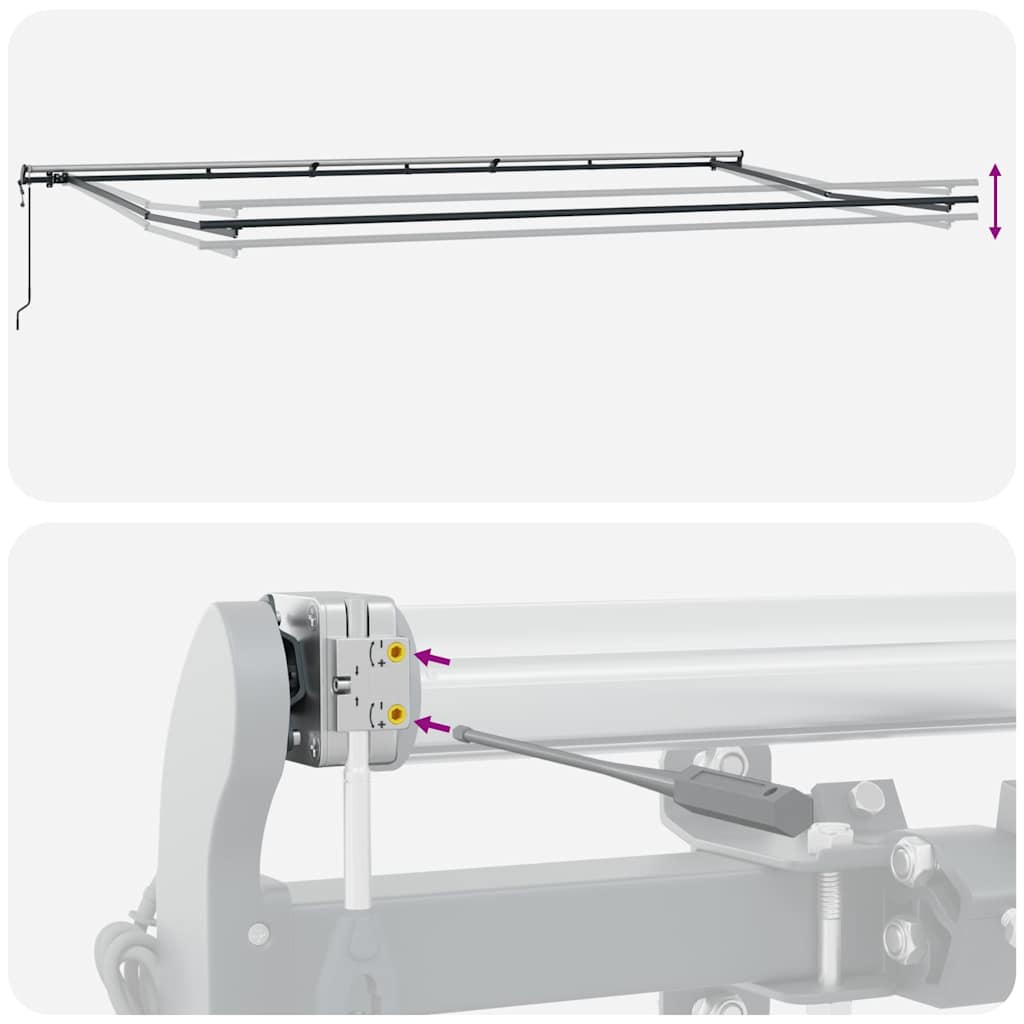 Tenda Retrattile Automatica Antracite e Bianco 600x300 cm