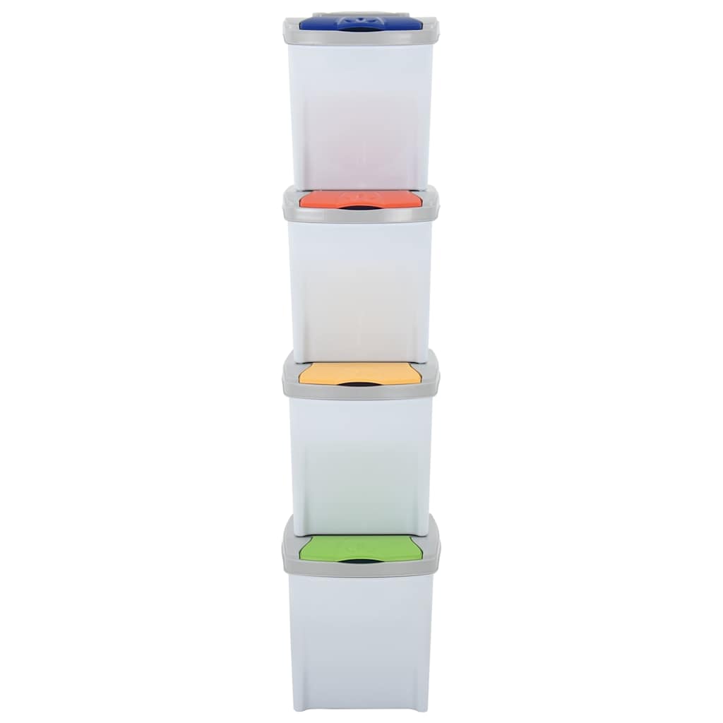 Pattumiere Impilabili 4 pz 80 L Bianco