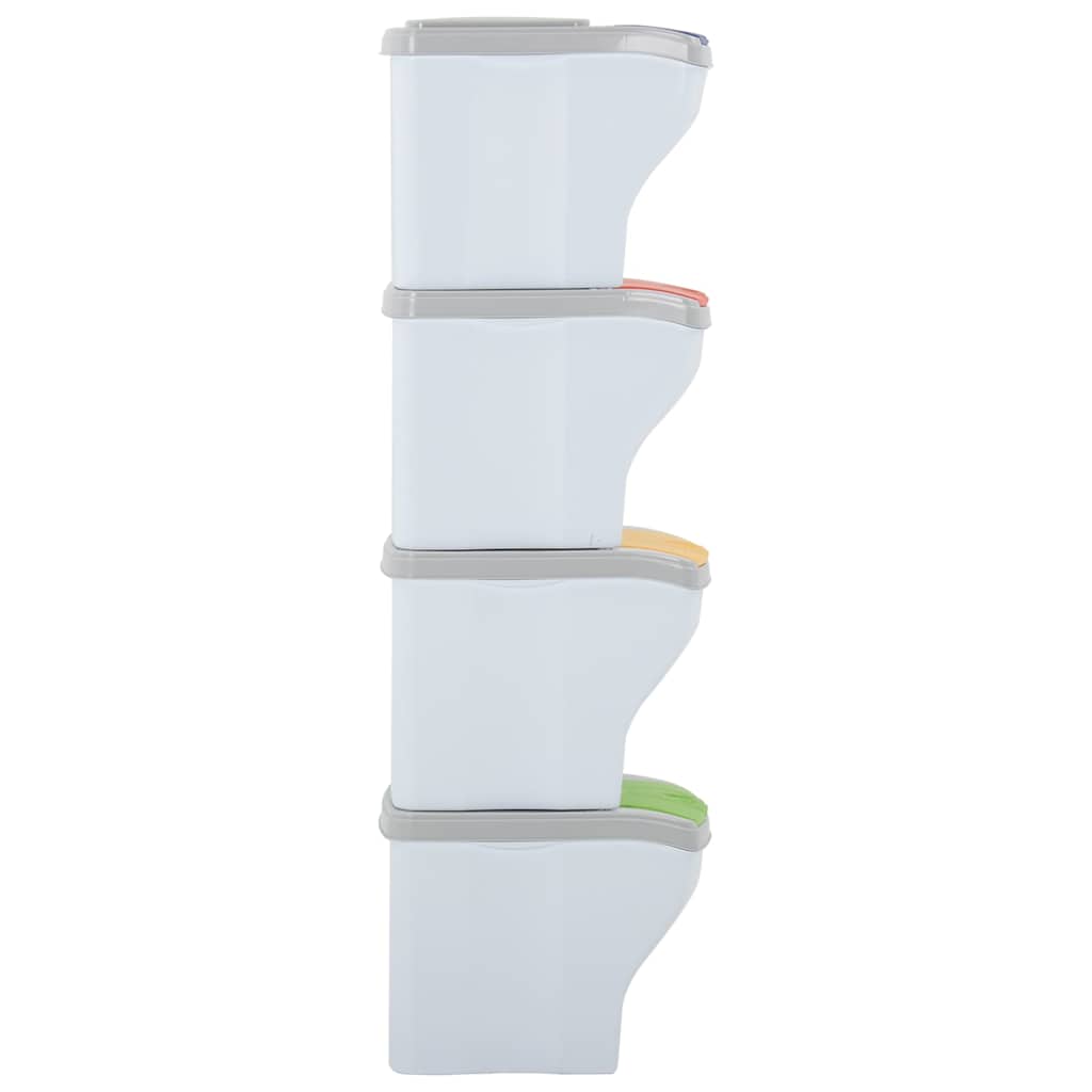 Pattumiere Impilabili 4 pz 80 L Bianco