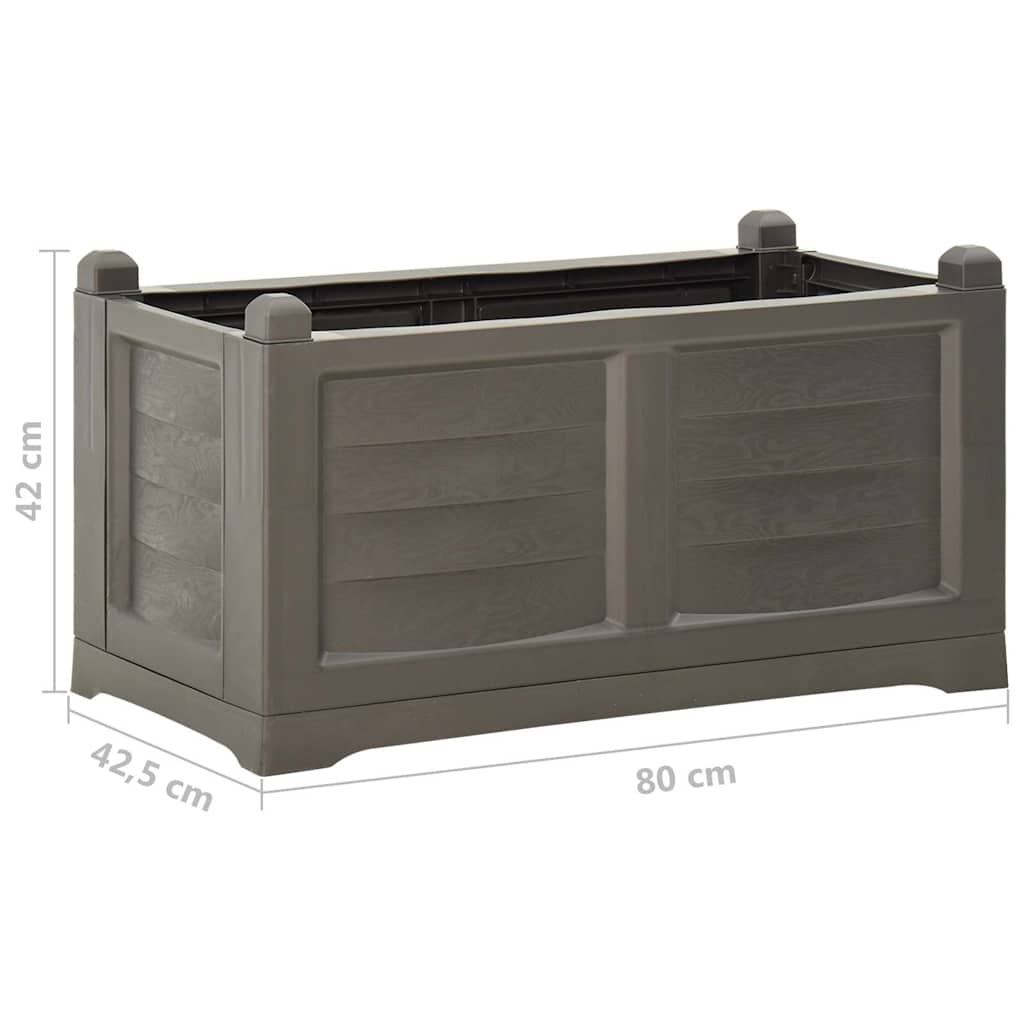 Fioriera Grigia 80x42,5x42 cm PP