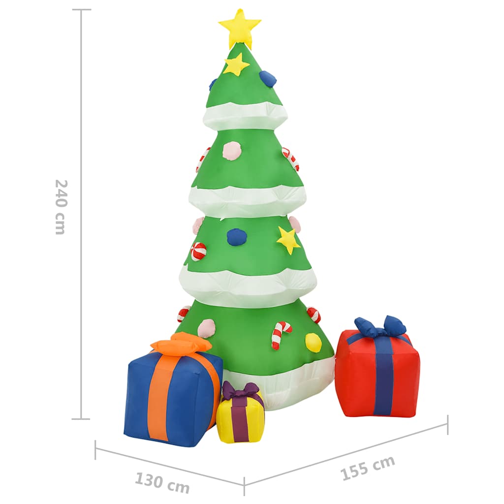 Albero Natale Gonfiabile Decorazioni LED Interno Esterno 240 cm