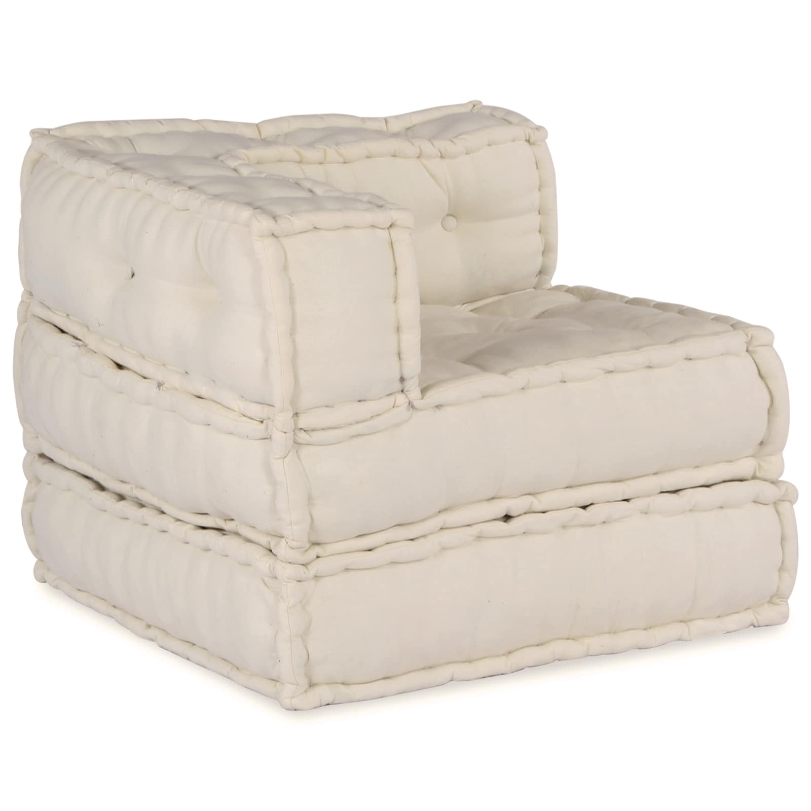 Unità di Divano Modulare Tessuto Crema 210 x 70 x 56 cm