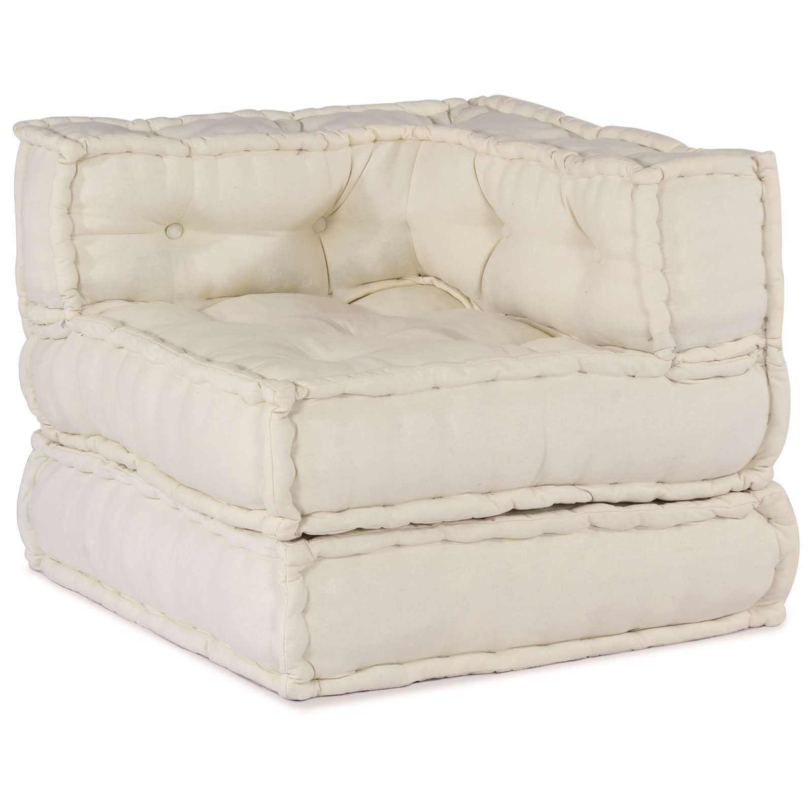 Unità di Divano Modulare Tessuto Crema 210 x 70 x 56 cm