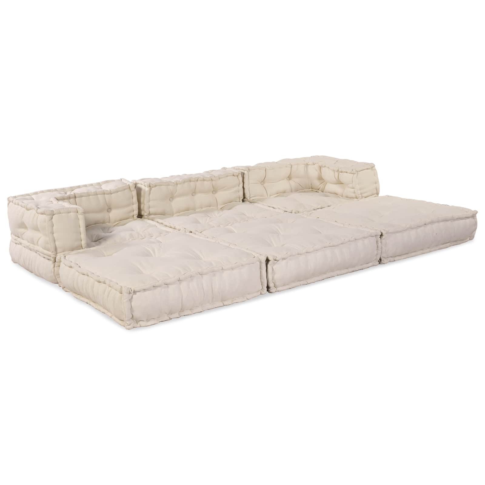 Unità di Divano Modulare Tessuto Crema 210 x 70 x 56 cm