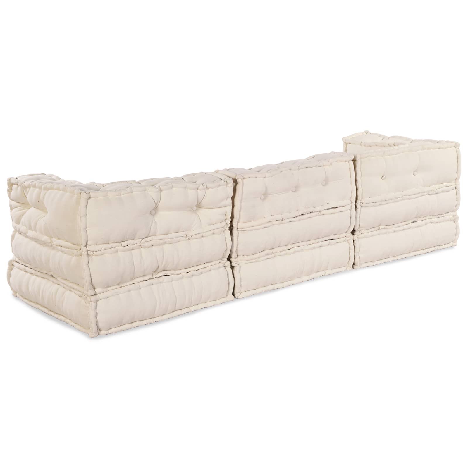 Unità di Divano Modulare Tessuto Crema 210 x 70 x 56 cm