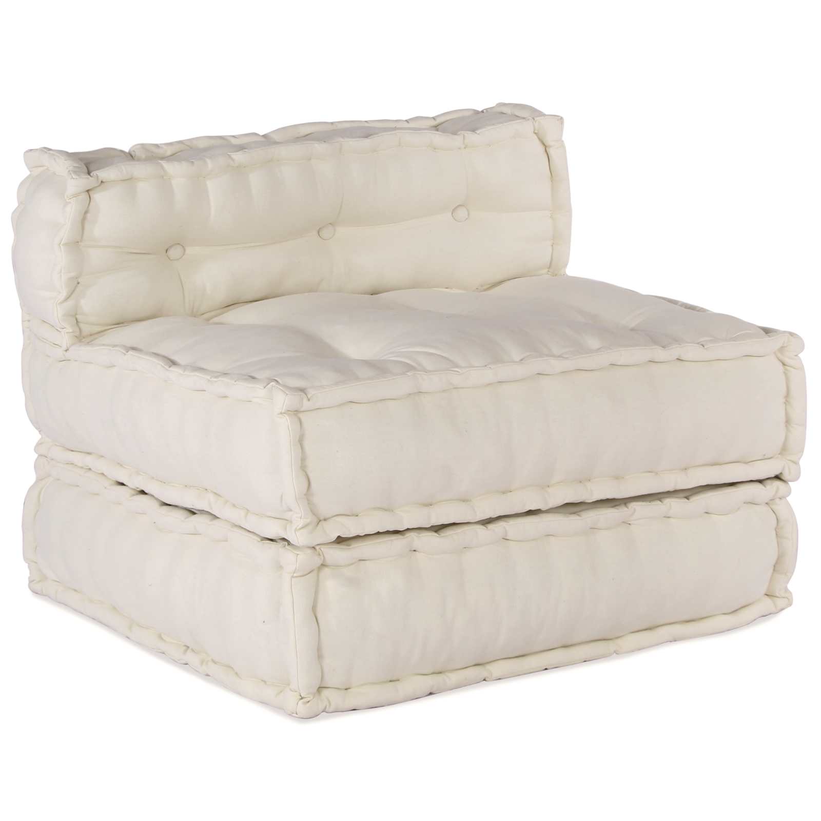 Unità di Divano Modulare Tessuto Crema 210 x 140 x 56 cm