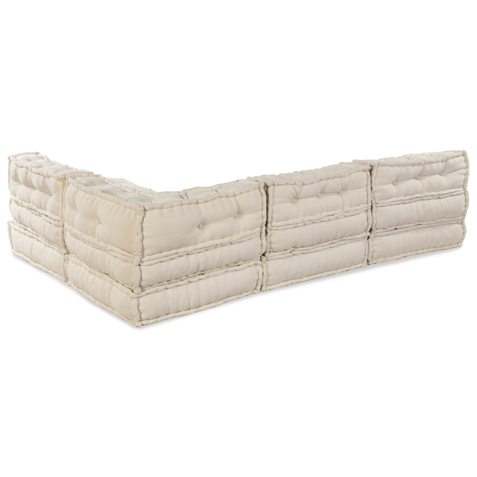 Unità di Divano Modulare Tessuto Crema 210 x 140 x 56 cm