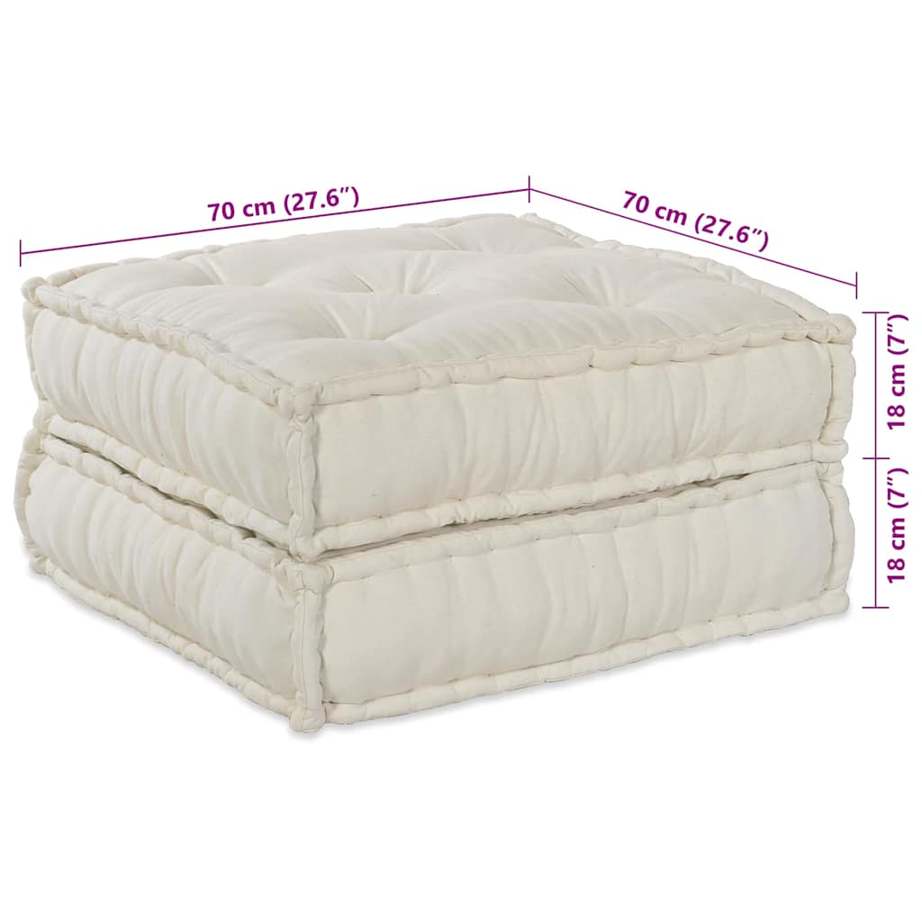 Unità di Divano Modulare Tessuto Crema 210 x 140 x 56 cm