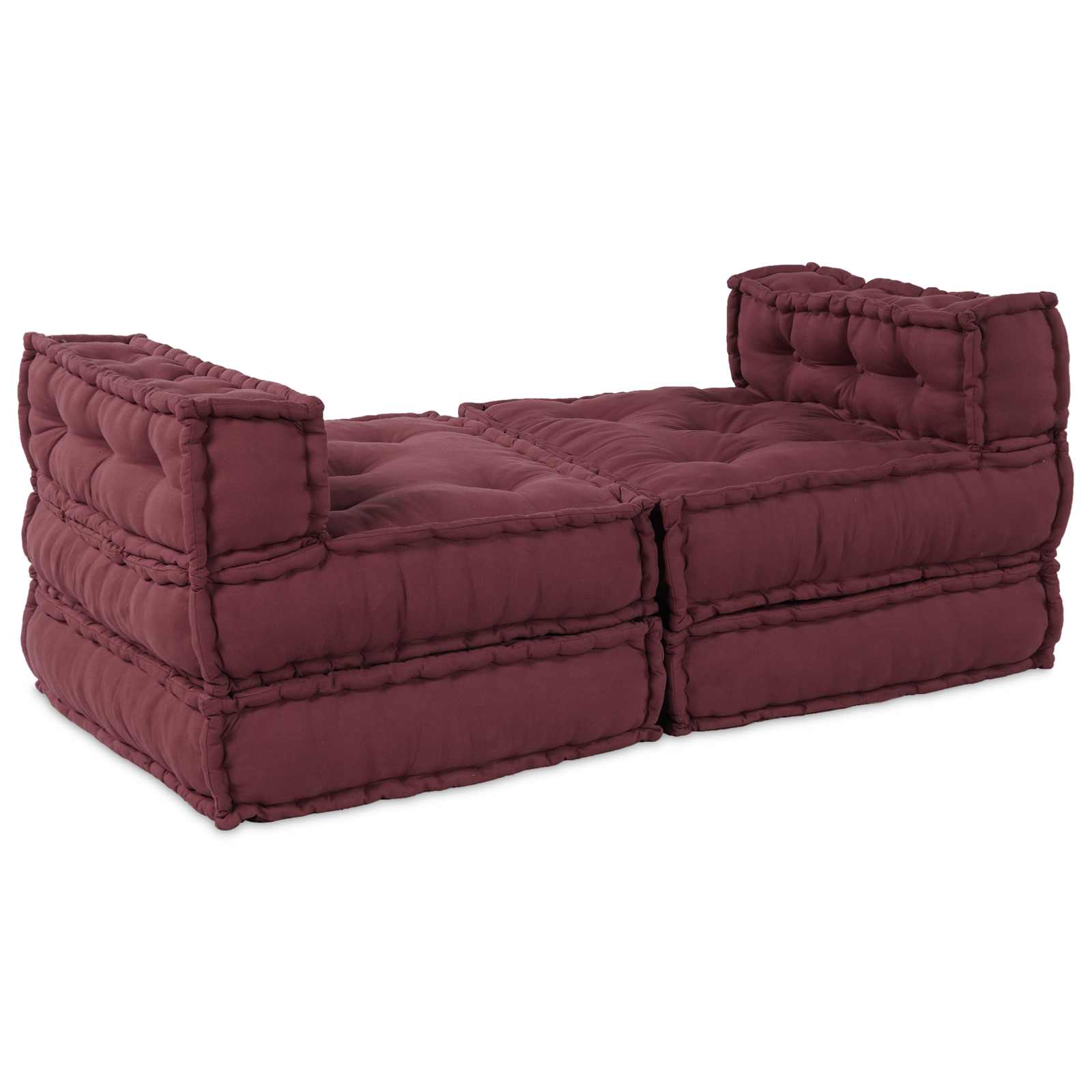Unità di Divano Modulare Tessuto Bordeaux 210 x 140 x 56 cm