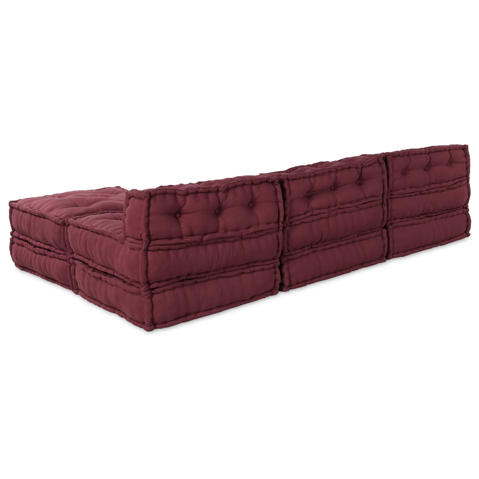 Unità di Divano Modulare Tessuto Bordeaux 210 x 140 x 56 cm