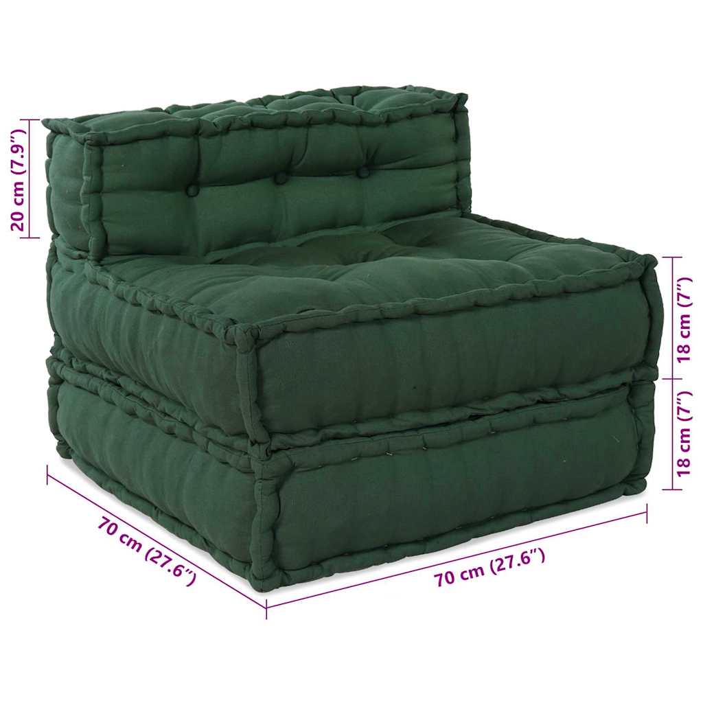 Unità di Divano Modulare Tessuto Verde 210 x 70 x 56 cm