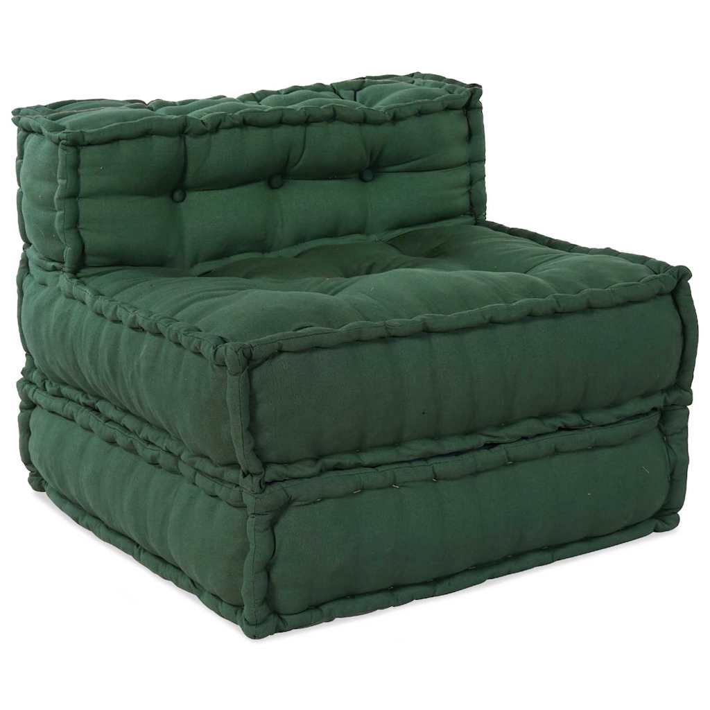 Unità di Divano Modulare Tessuto Verde 210 x 140 x 56 cm