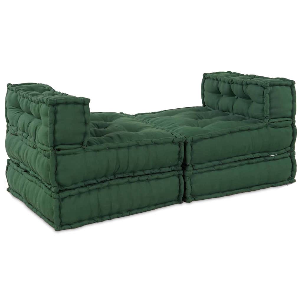 Unità di Divano Modulare Tessuto Verde 210 x 140 x 56 cm