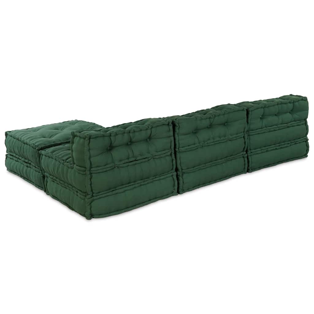 Unità di Divano Modulare Tessuto Verde 210 x 140 x 56 cm
