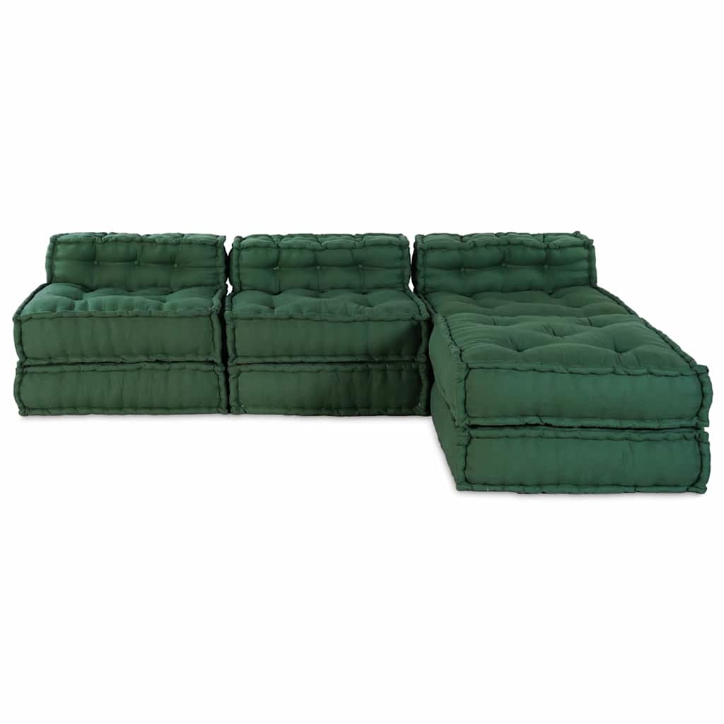 Unità di Divano Modulare Tessuto Verde 210 x 140 x 56 cm