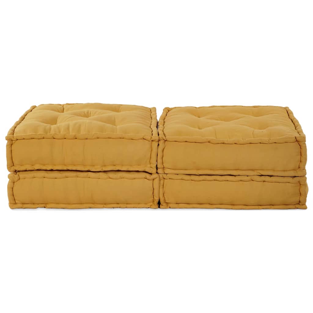 Unità di Divano Modulare 2 pz Tessuto Giallo 140 x 70 x 36 cm