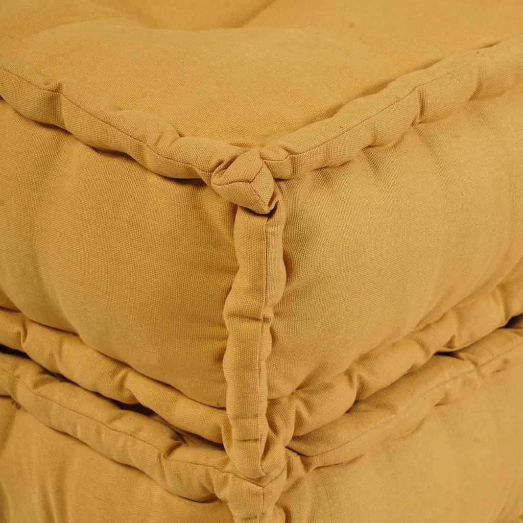 Unità di Divano Modulare 2 pz Tessuto Giallo 140 x 70 x 36 cm