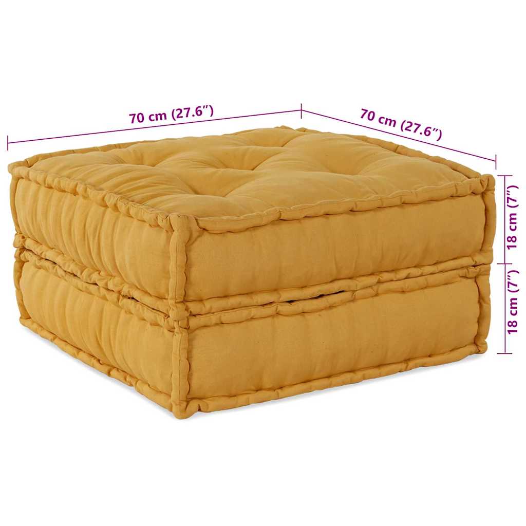 Unità di Divano Modulare 2 pz Tessuto Giallo 140 x 70 x 36 cm