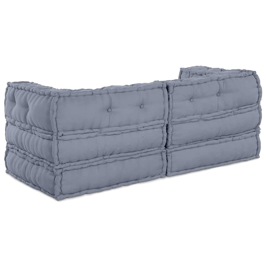 Unità di Divano Modulare 2 pz Tessuto Grigio 140 x 70 x 56 cm