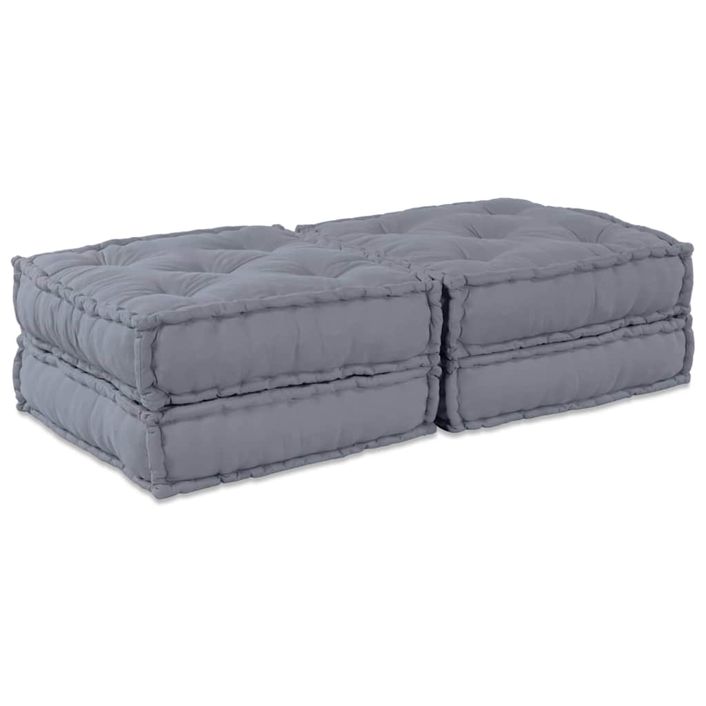 Unità di Divano Modulare 2 pz Tessuto Grigio 140 x 70 x 36 cm