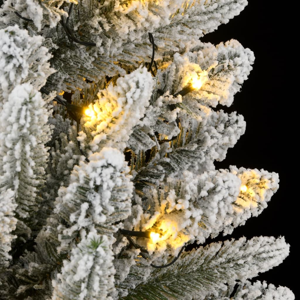 Albero di Natale Artificiale con 150 LED e Neve Fioccata 150 cm