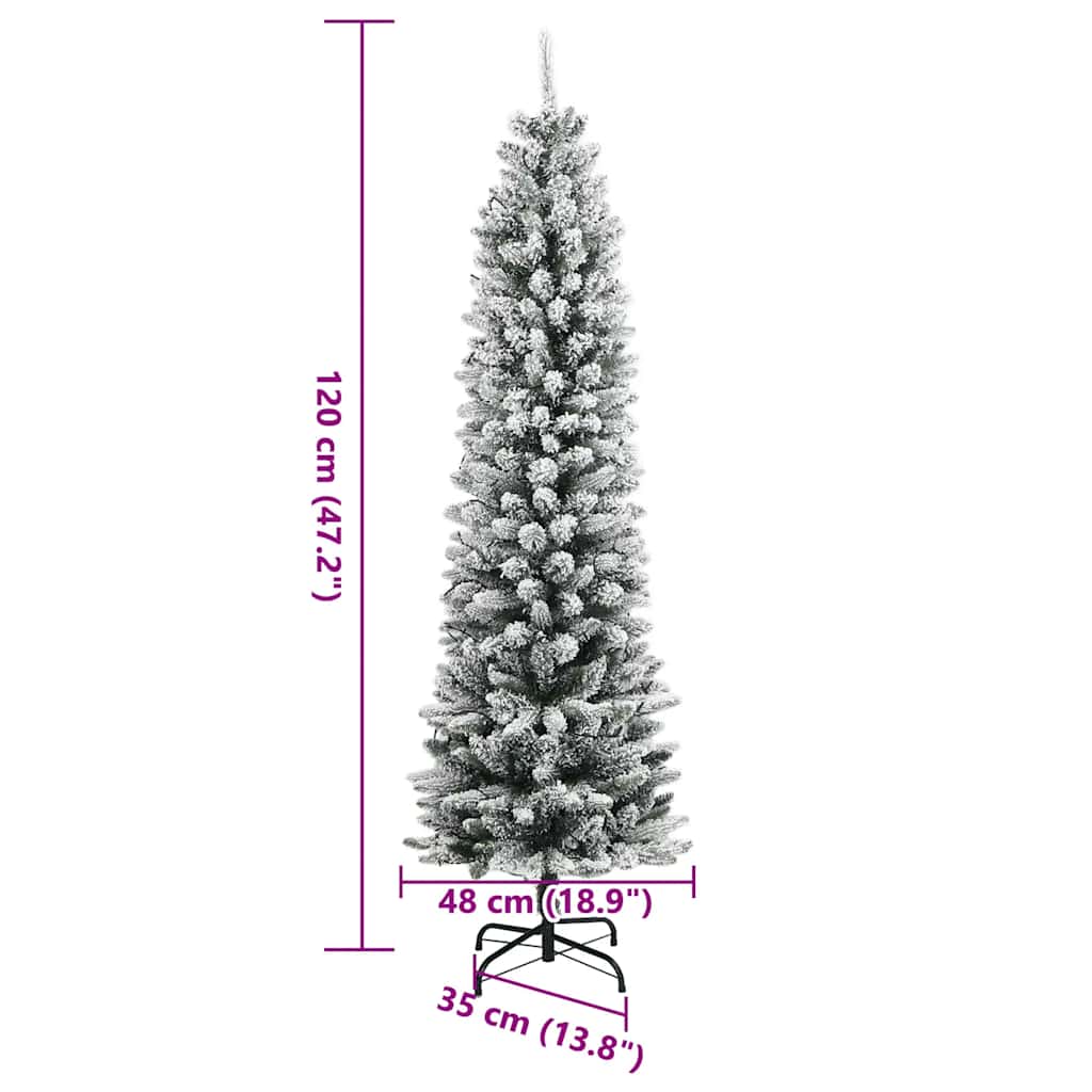 Albero di Natale Artificiale con 150 LED e Neve Fioccata 120 cm