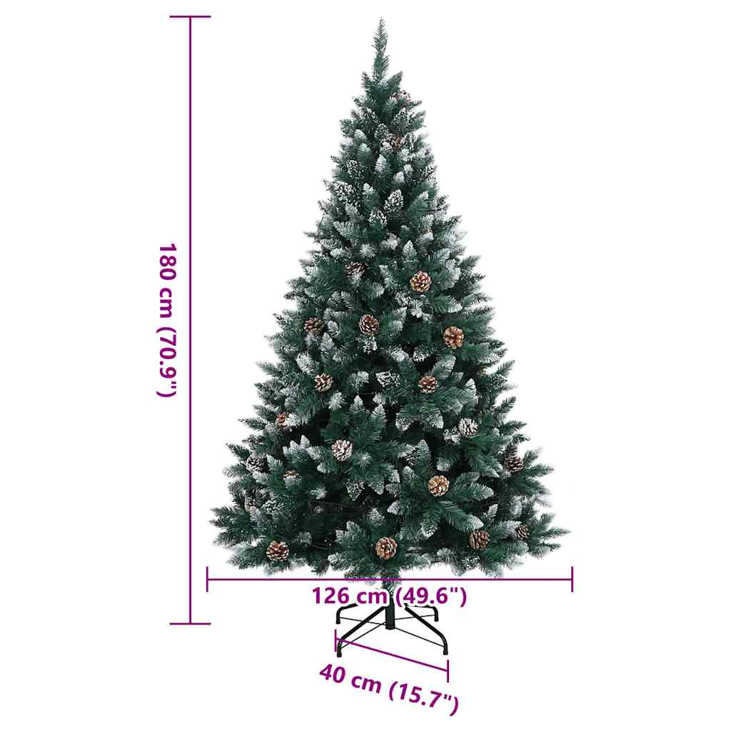 Albero di Natale Artificiale Incernierato con 300 LED 180 cm