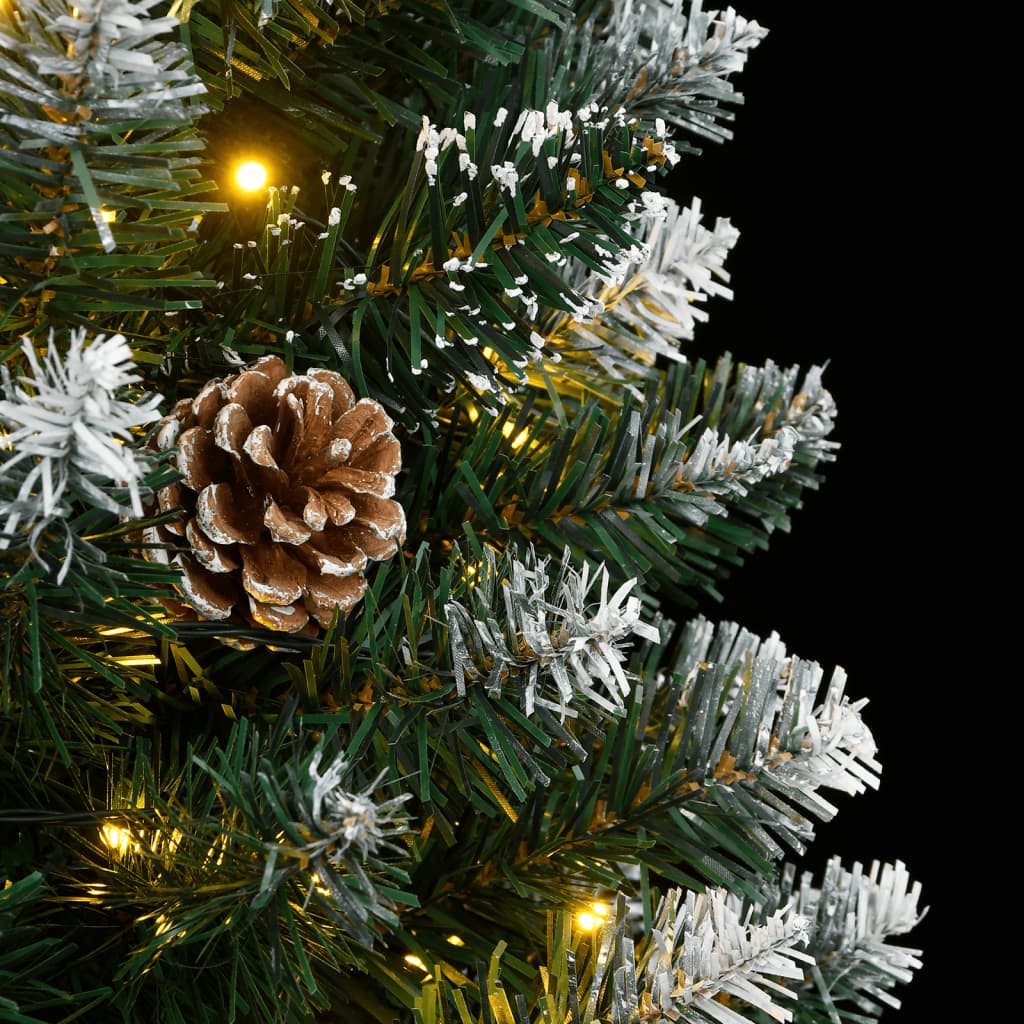 Albero di Natale Artificiale Sottile con 300 LED 210 cm