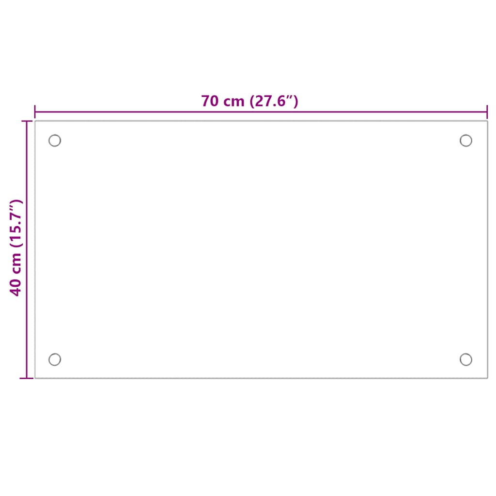 Paraschizzi per Cucina 2 pz Bianchi 70x40 cm in Vetro Temperato