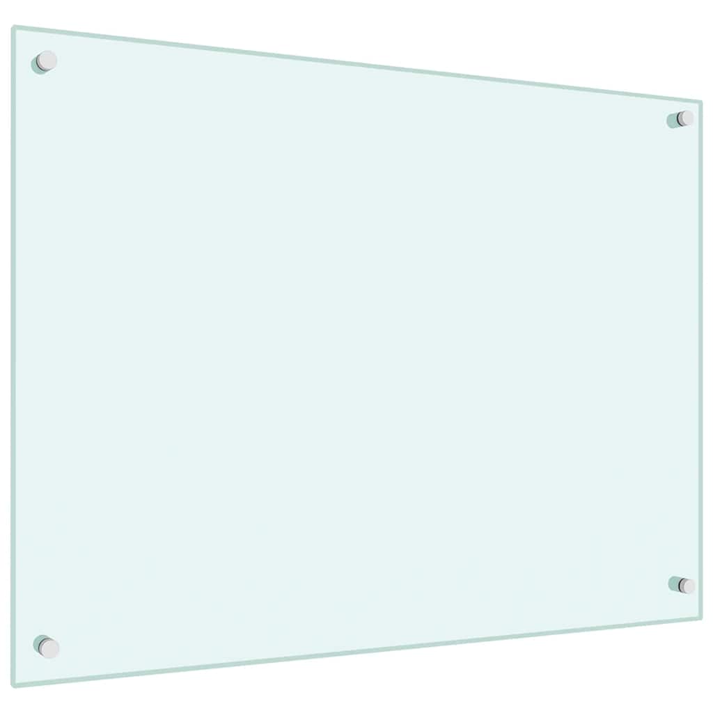 Paraschizzi per Cucina 2 pz Bianchi 80x60 cm in Vetro Temperato