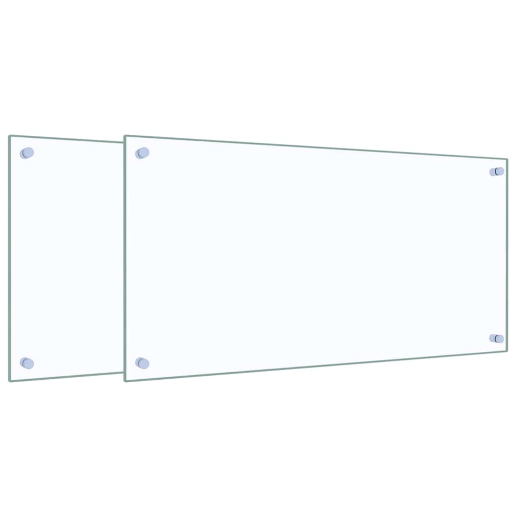 Paraschizzi per Cucina 2 pz Trasparente 80x40cm Vetro Temperato