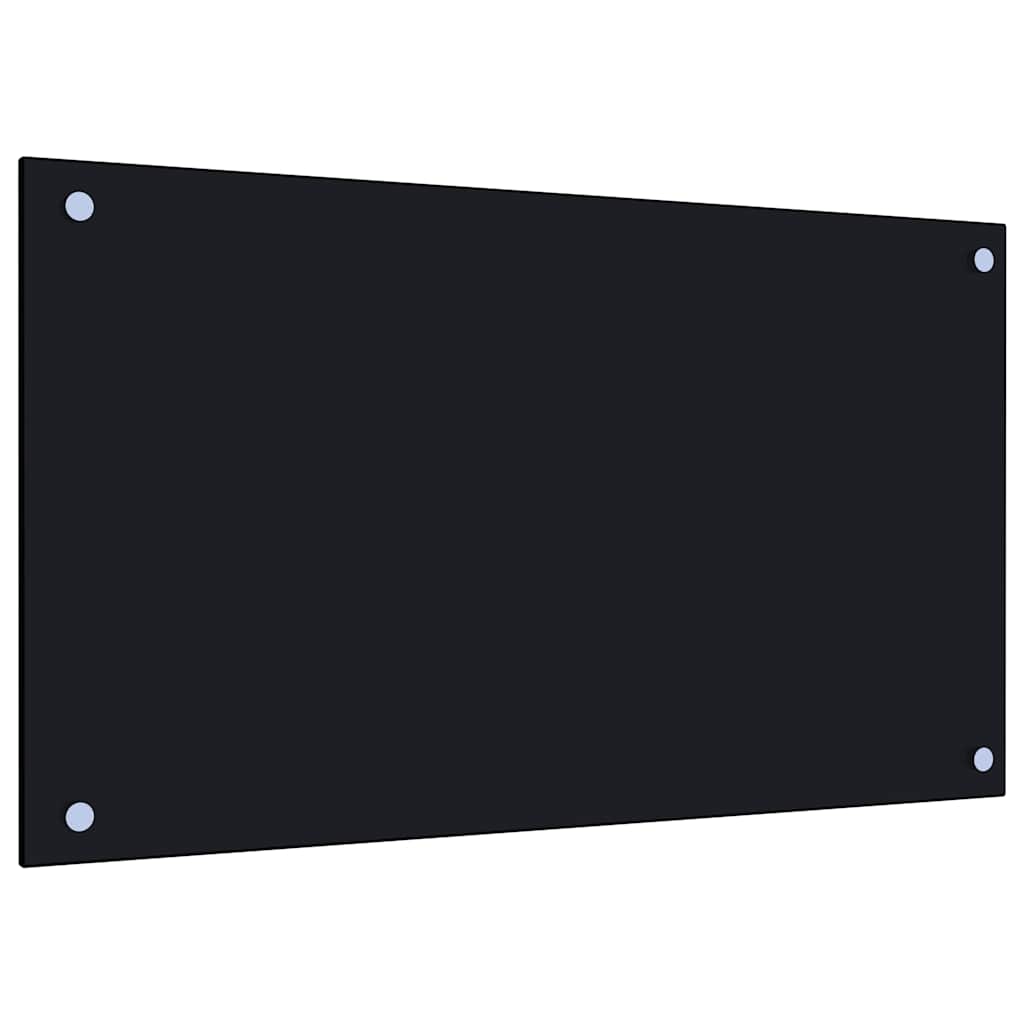 Paraschizzi per Cucina 2 pz Neri 70x40 cm in Vetro Temperato