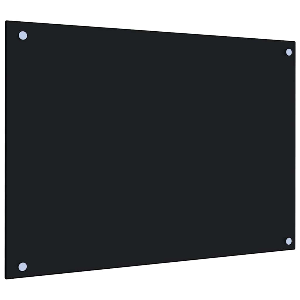 Paraschizzi per Cucina 2 pz Neri 70x50 cm in Vetro Temperato