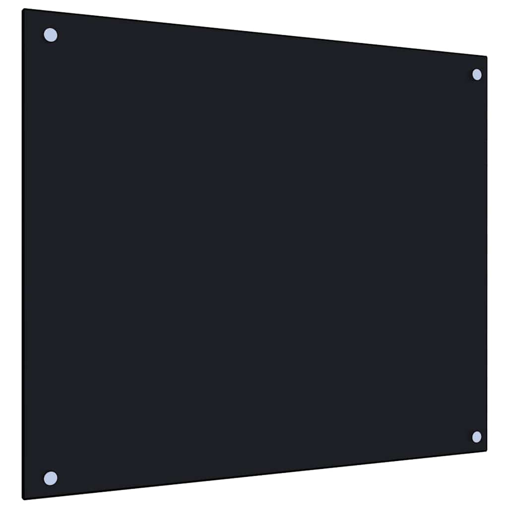 Paraschizzi per Cucina 2 pz Neri 70x60 cm in Vetro Temperato