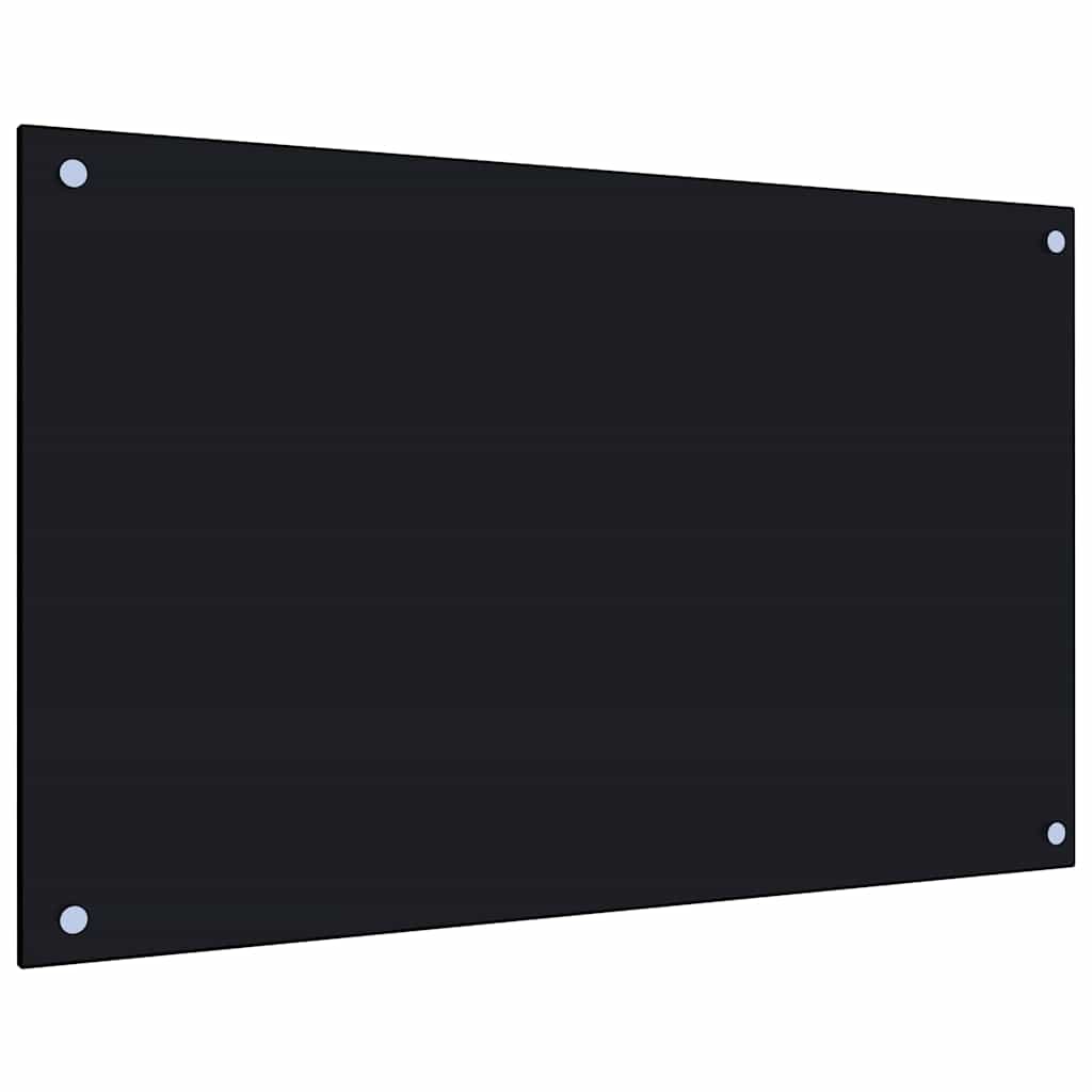 Paraschizzi per Cucina 2 pz Neri 80x50 cm in Vetro Temperato