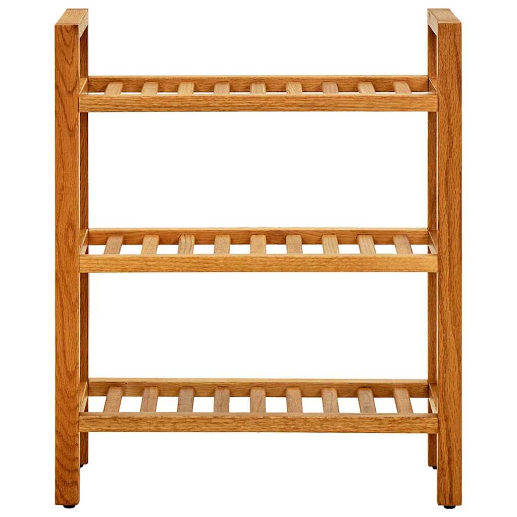 Scarpiera con 3 Ripiani 50x27x60 cm in Legno Massello di Rovere