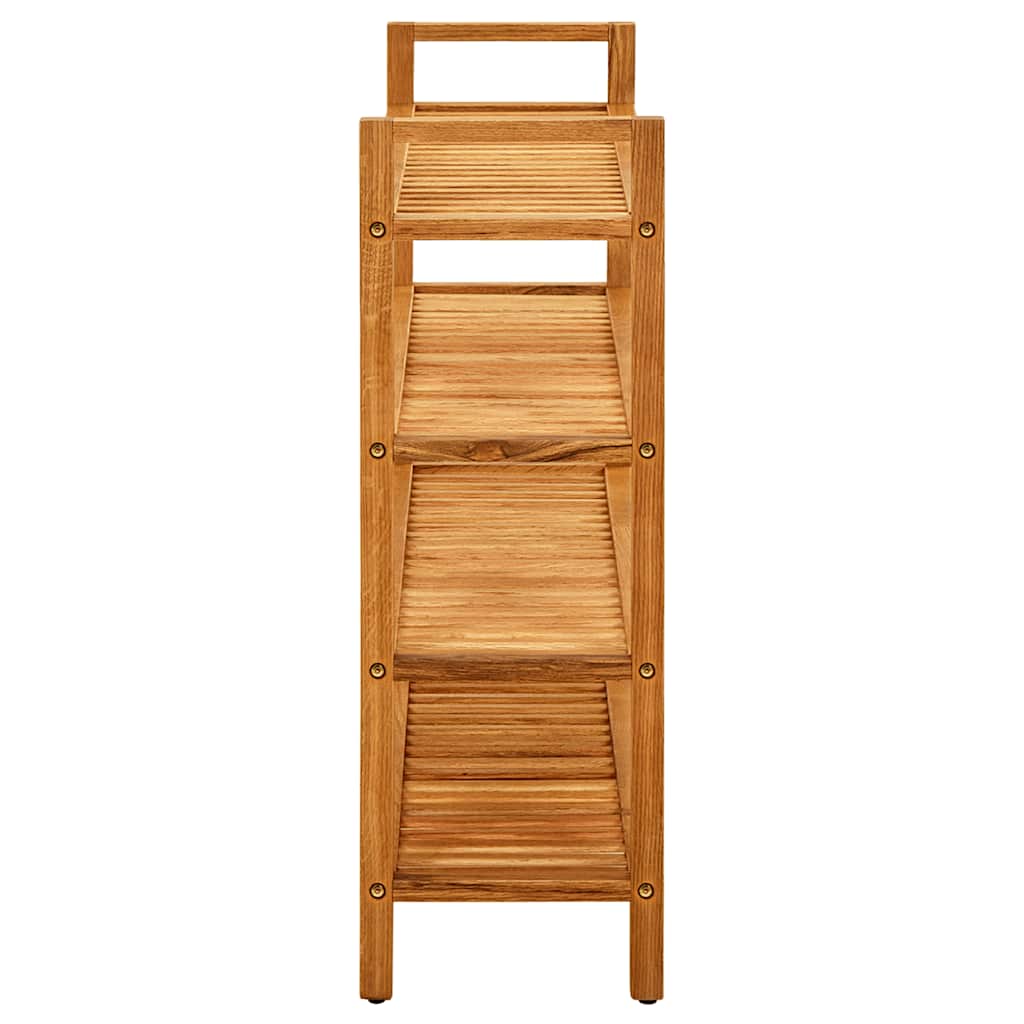 Scarpiera con 4 Ripiani 100x27x80cm in Legno Massello di Rovere