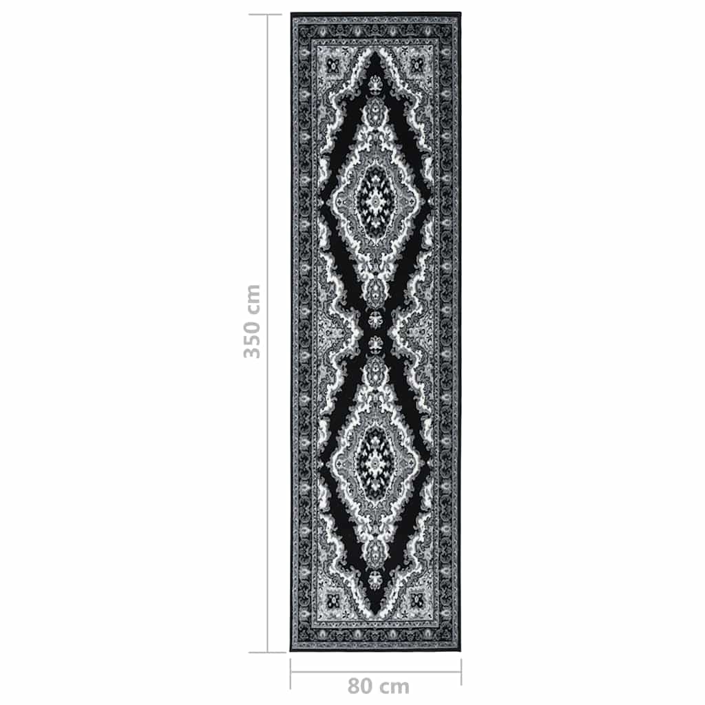 Tappeto Lungo in BCF Nero 80x350 cm