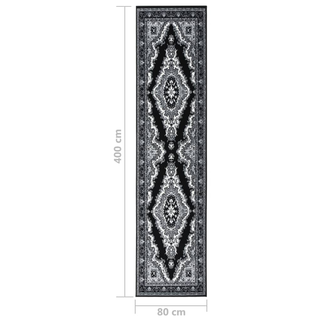 Tappeto Lungo in BCF Nero 80x400 cm
