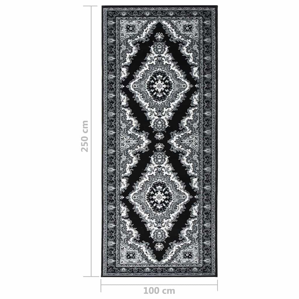 Tappeto Lungo in BCF Nero 100x250 cm