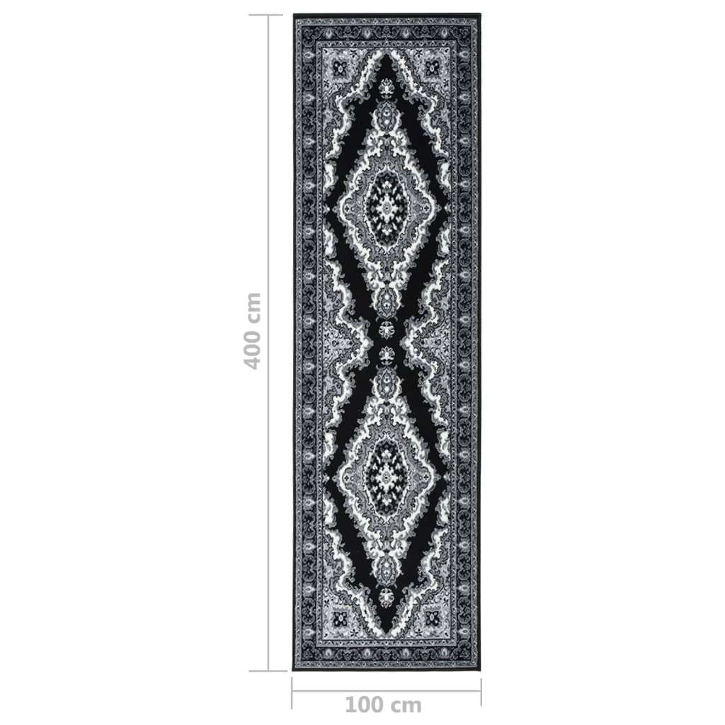 Tappeto Lungo in BCF Nero 100x400 cm