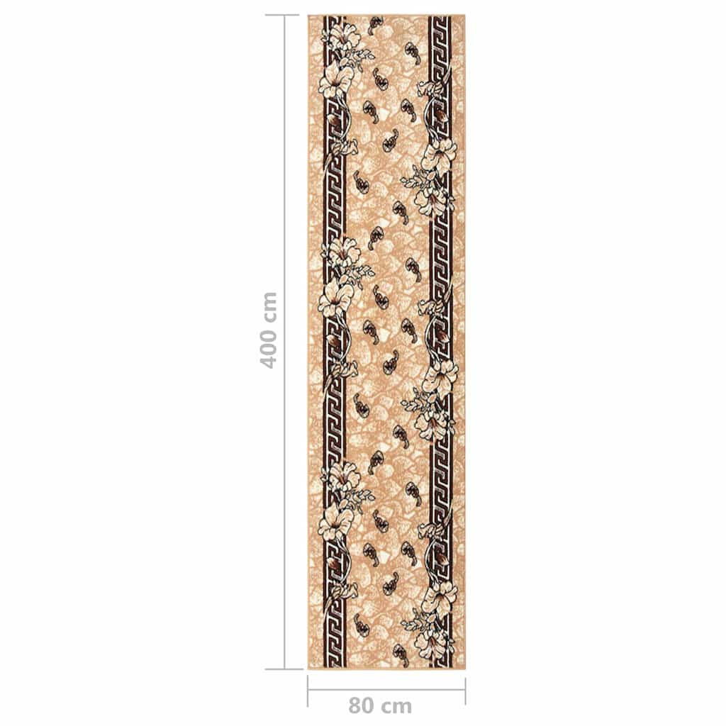 Tappeto Lungo in BCF Beige 80x400 cm