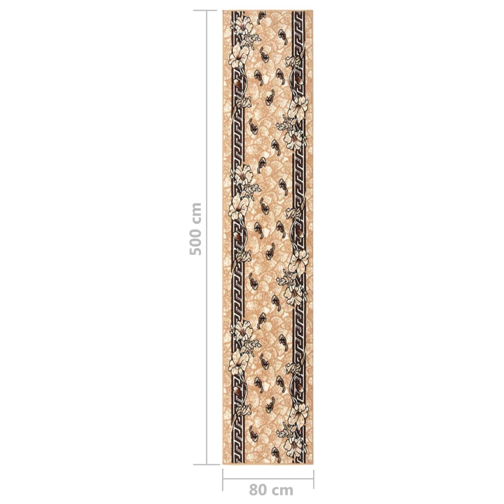 Tappeto Lungo in BCF Beige 80x500 cm