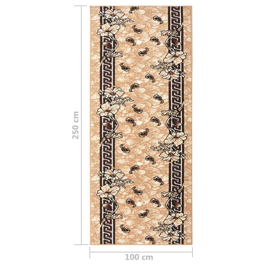 Tappeto Lungo in BCF Beige 100x250 cm
