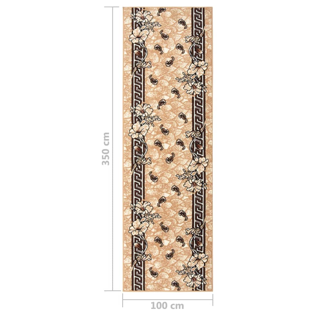 Tappeto Lungo in BCF Beige 100x350 cm