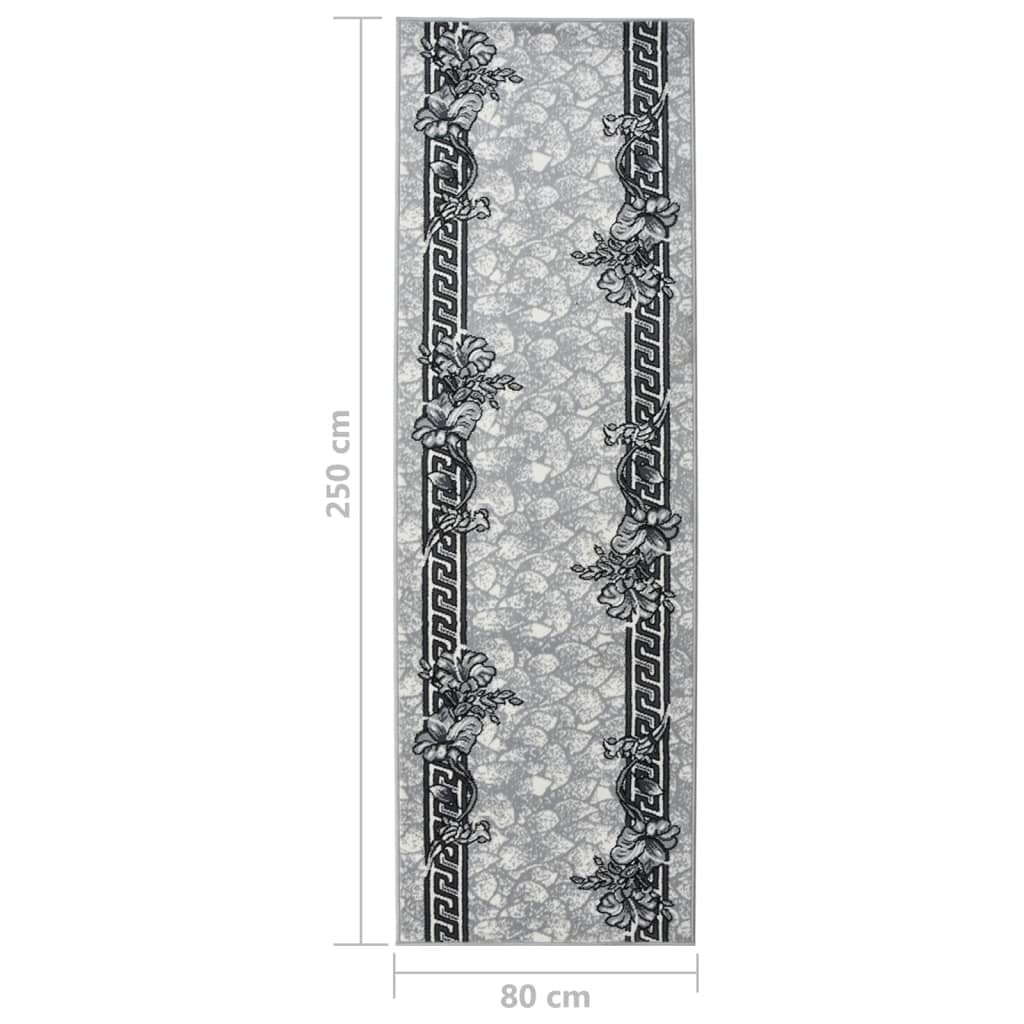 Tappeto Lungo in BCF Grigio 80x250 cm