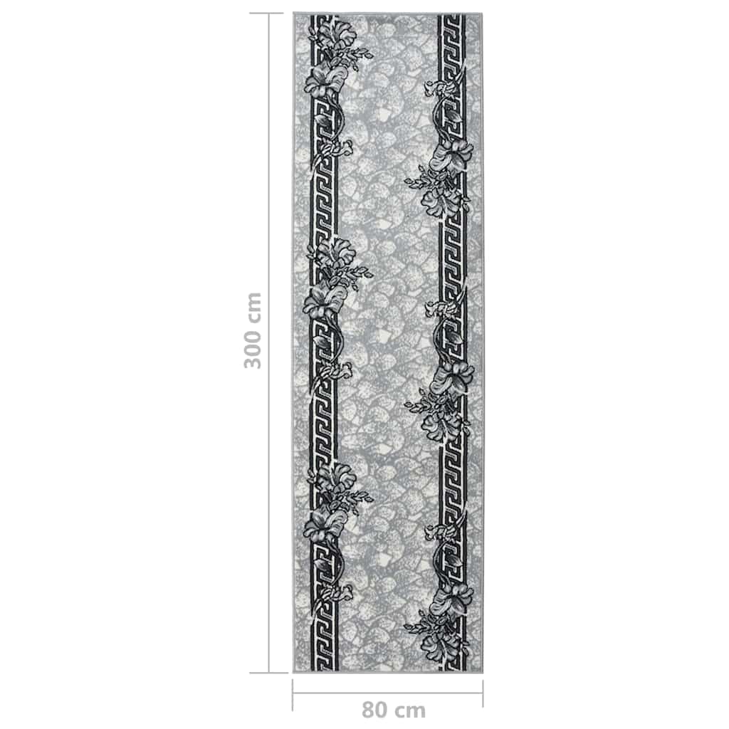 Tappeto Lungo in BCF Grigio 80x300 cm